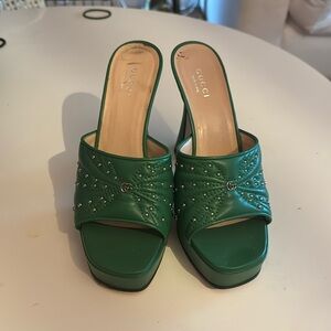 Kelly green Gucci heels size 7 1/2